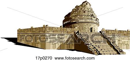 Clipart - Observatorio Chichen Itza. Fotosearch