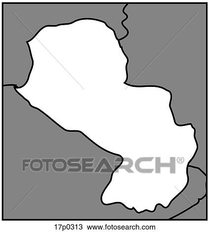 Clipart - Paraguay- Mapa. Fotosearch