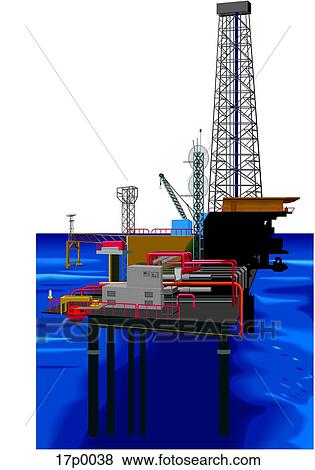 Clip Art - Pozo Petrolero 2. Fotosearch