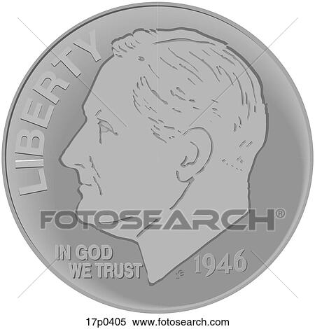 Clipart - US 10 Cents. Fotosearch