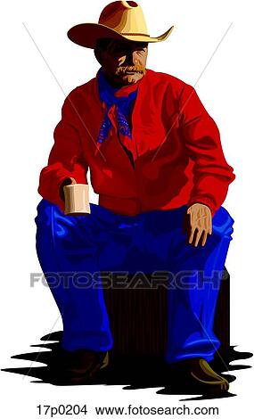 Clipart - Vaquero Madrugador. Fotosearch