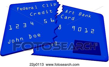 クレジットカードを破壊した クリップアート 切り張り イラスト 絵画 集 22p0113 Fotosearch