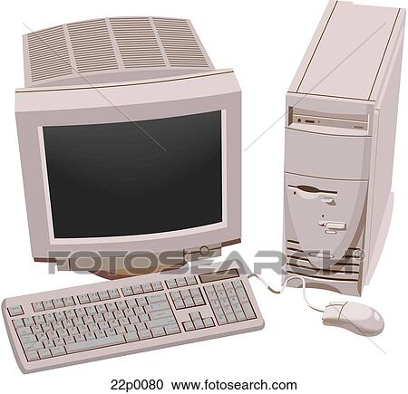 Clipart of computer-workstation 2 22p0080 - Search Clip Art ...