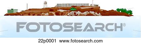 alcatraz prision 1 View Large Clip Art Graphic Clipart - alcatraz prision 1. Fotosearch