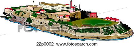 Clipart - alcatraz prision 2. Fotosearch