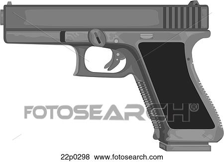 Clip Art - austria-glock modell 17. Fotosearch