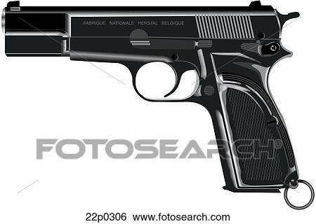 Clip Art - belgium-mk3 pistol. Fotosearch