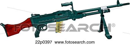 Clip Art - belguim-m240 machine gun. Fotosearch