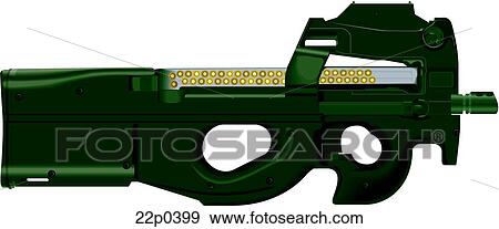 belguim-p90 submachine gun View Large Clip Art Graphic Clip Art - belguim-p90 submachine gun. Fotosearch