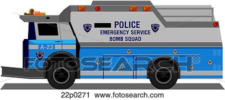 Clipart - bomb squad truck. Fotosearch