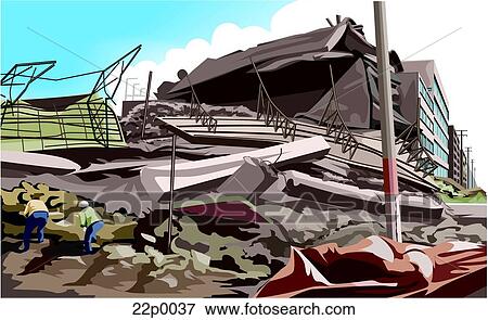 Clip Art - building-destroyed. Fotosearch