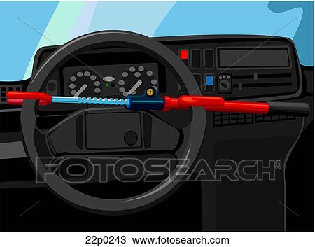 Clipart - car-wheel security stick. Fotosearch