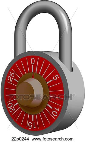 Clipart - combination lock. Fotosearch