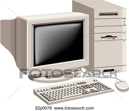 Clip Art - computer-workstation 1. Fotosearch