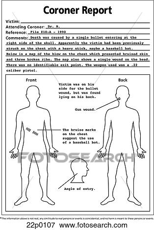 Clip Art - coroner report. Fotosearch