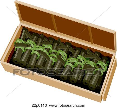 Clipart - crate with guns. Fotosearch