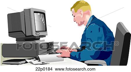 Clipart - desk work. Fotosearch