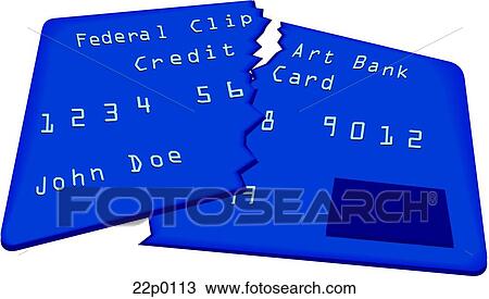 Clipart - destroyed credit card. Fotosearch