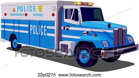 Clipart - emergency service truck. Fotosearch