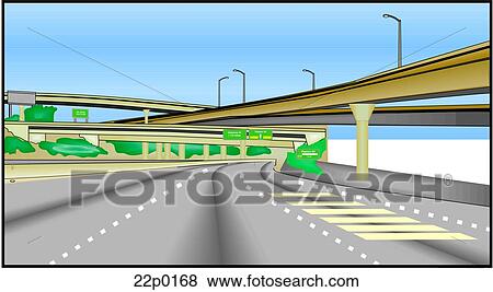 freeway view from car View Large Clip Art Graphic Clip Art - freeway view from car. Fotosearch