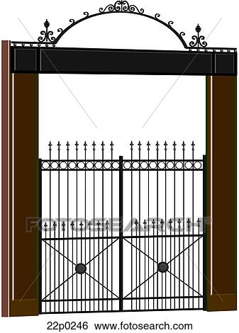 Clip Art - front gate. Fotosearch