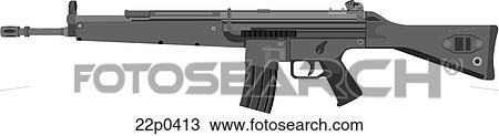 Clipart - germany-gewehr hk 41. Fotosearch