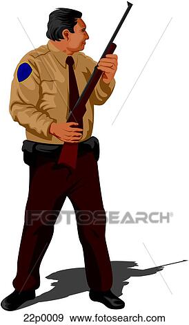 guard with gun View Large Clip Art Graphic Clip Art - guard with gun. Fotosearch