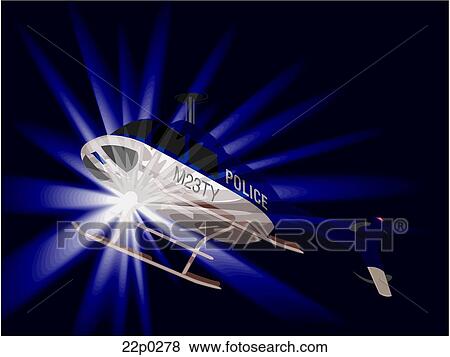 Clip Art - helicopter with light. Fotosearch