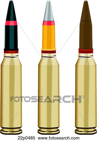 Clipart - high caliber bullets. Fotosearch