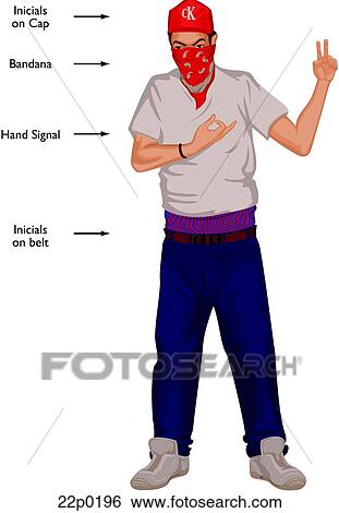 Clip Art - identifing gang member. Fotosearch