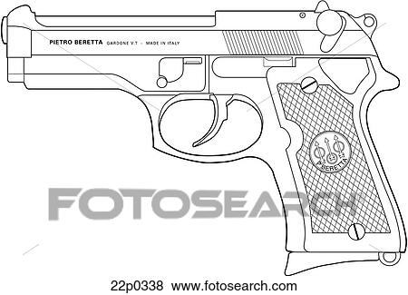 Clip Art - italy-beretta 92. Fotosearch