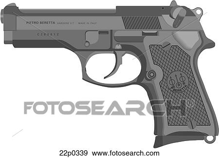 Clip Art - italy-beretta 92. Fotosearch