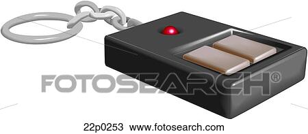 Clipart - keychain alarm controller. Fotosearch