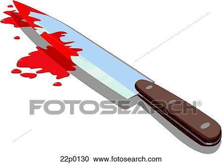 kitchen knife with blood View Large Clip Art Graphic Clipart - kitchen knife with blood. Fotosearch