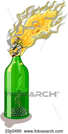 Clipart - molotov bomb-lighted. Fotosearch