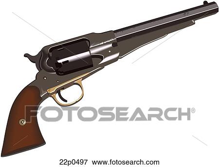 Clip Art - old revolver. Fotosearch