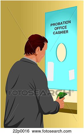 Clip Art - on parole-paying fine. Fotosearch