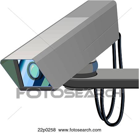Clip Art - outdoor surveilance camera. Fotosearch
