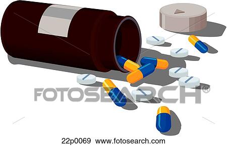 Clip Art - pill bottle. Fotosearch