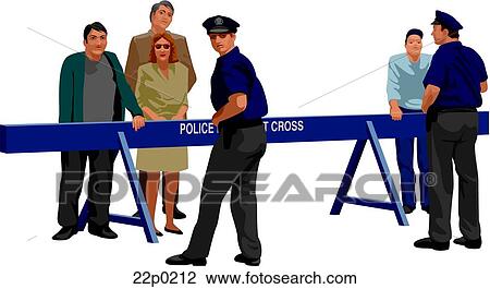 Clipart - police barricade. Fotosearch
