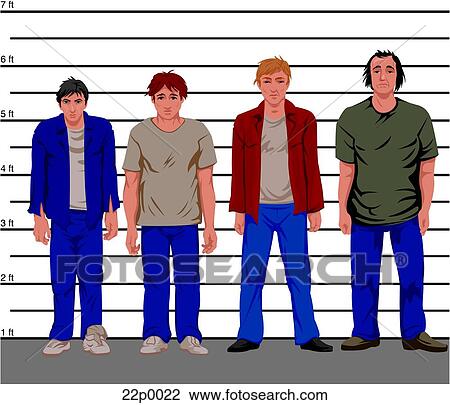 Clipart - police lineup. Fotosearch