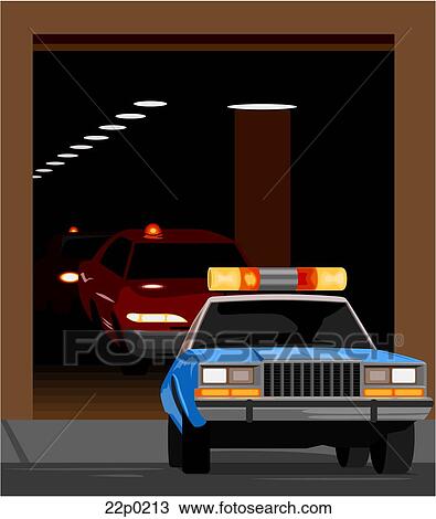 Clipart - police movilization. Fotosearch