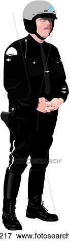 Clip Art - policeman with helmet. Fotosearch