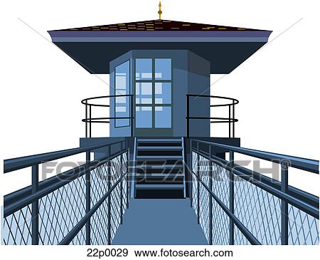 Clip Art - prision tower. Fotosearch