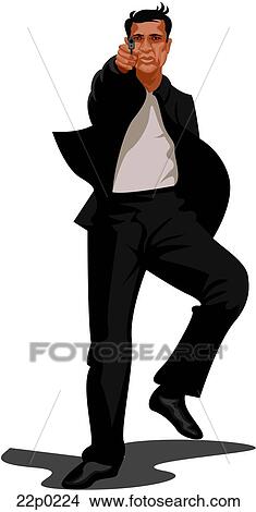 Clipart - running agent. Fotosearch