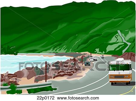 shore highway View Large Clip Art Graphic Clipart - shore highway. Fotosearch