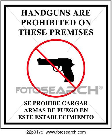 sign-no handguns View Large Clip Art Graphic Clipart - sign-no handguns. Fotosearch