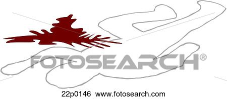 Clip Art - silouette with blood. Fotosearch