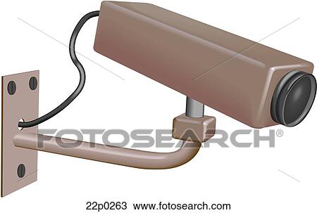Clipart - surveilance camera. Fotosearch