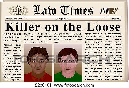Clipart - suspects on news. Fotosearch